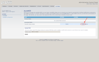 phpBB анти-спам установка